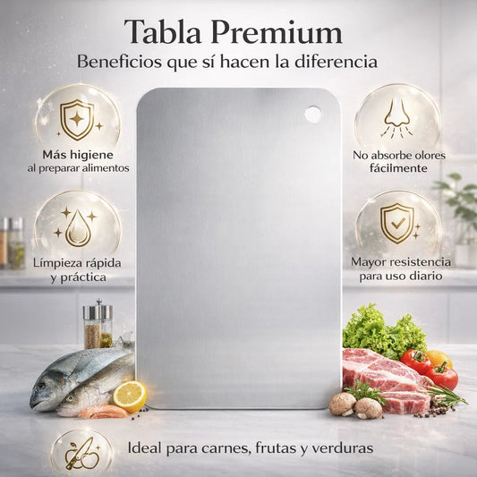 Tabla de Picar Alimentos de Acero Inoxidable