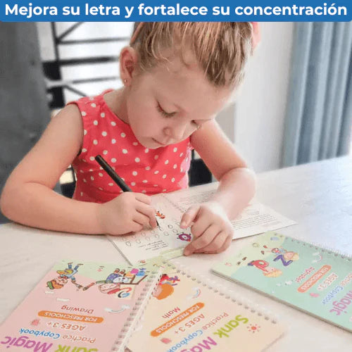 Set 4 Cuadernos Magic Caligrafia Montessori