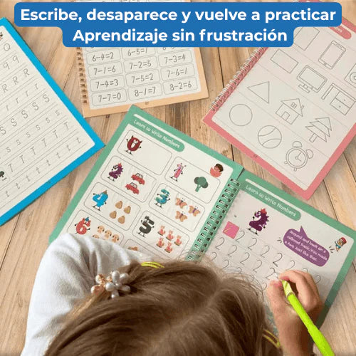 Set 4 Cuadernos Magic Caligrafia Montessori
