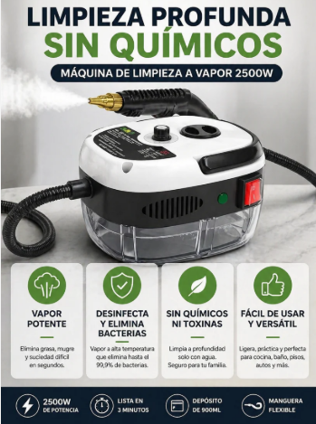Limpiador A Vapor Presión 2500w Portatil