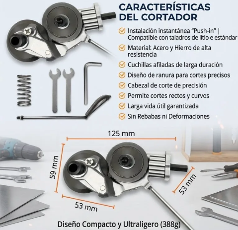 Cortador Latas Placas para taladro