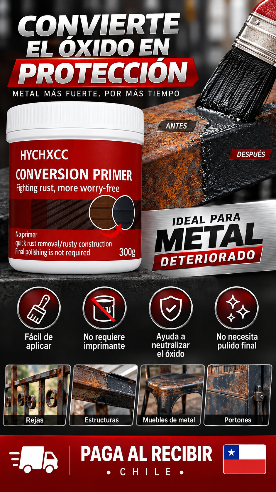 Base Para Oxido Protege y Restaura Tus Metales - 300GR