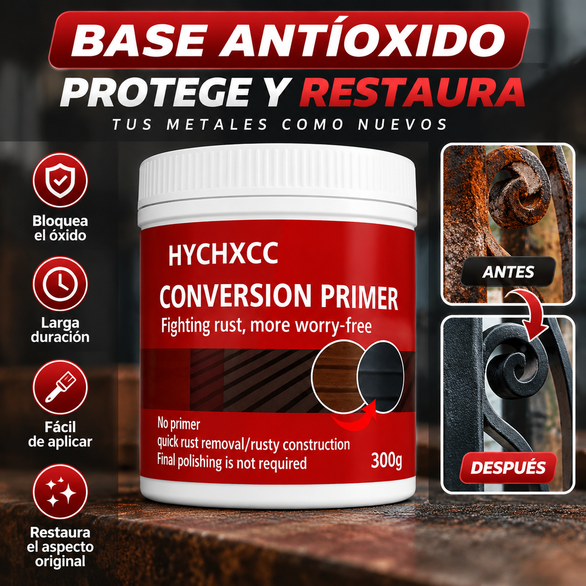 Base Para Oxido Protege y Restaura Tus Metales - 300GR