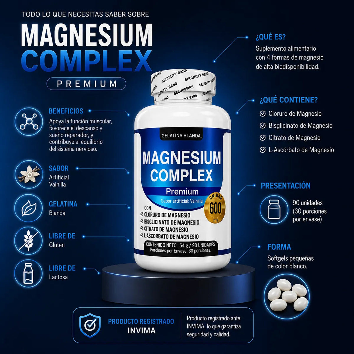 Magnesio Complex 8 Elemental - 1000 Mg 90 capsulas