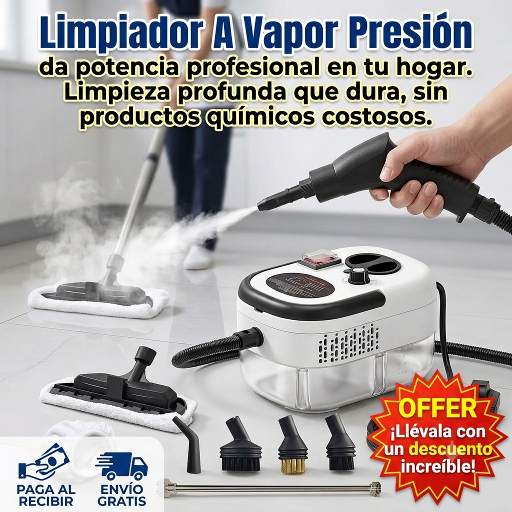 Limpiador A Vapor Presión 2500w Portatil