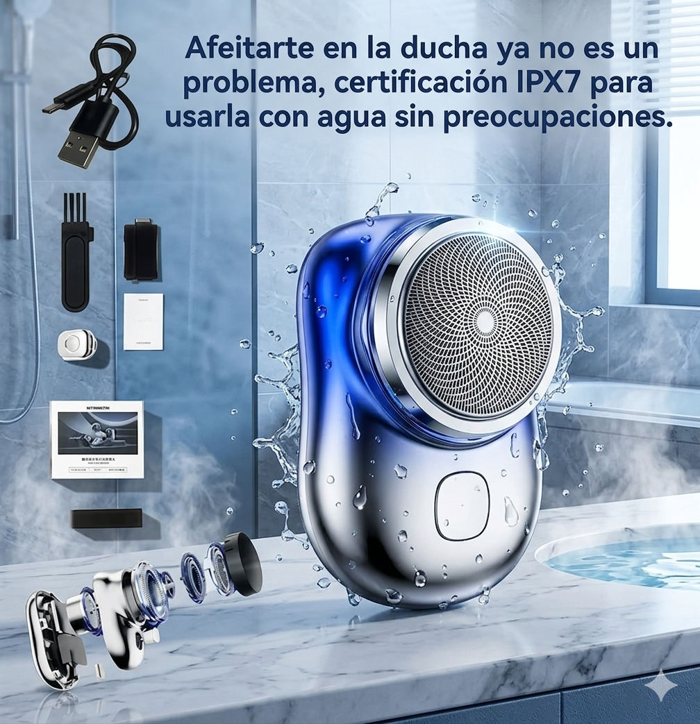 Mini Afeitadora Portátil Recargable