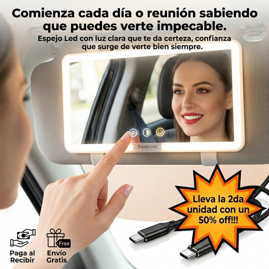 Espejo De Maquillaje Led Auto