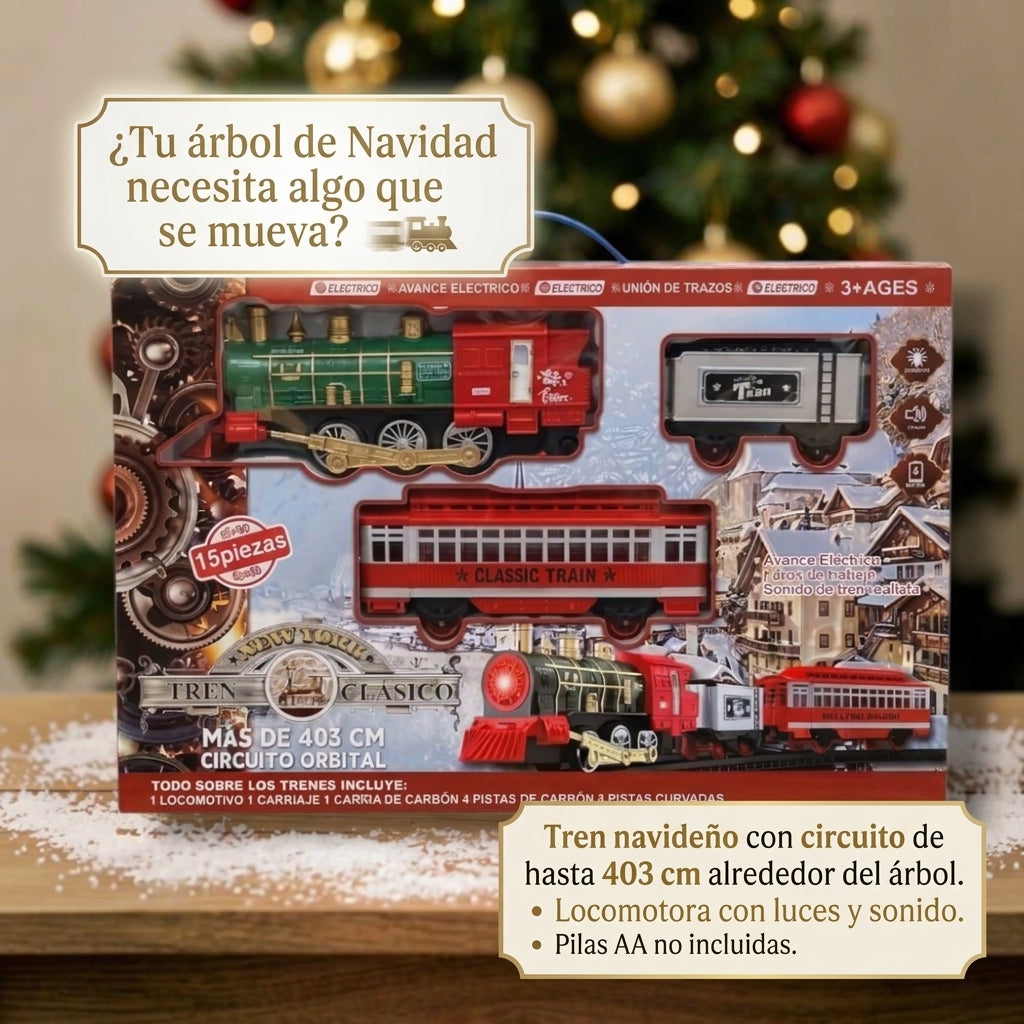 Tren Navideño 15 Pcs - La Magia de la Navidad Alrededor de tu Árbol
