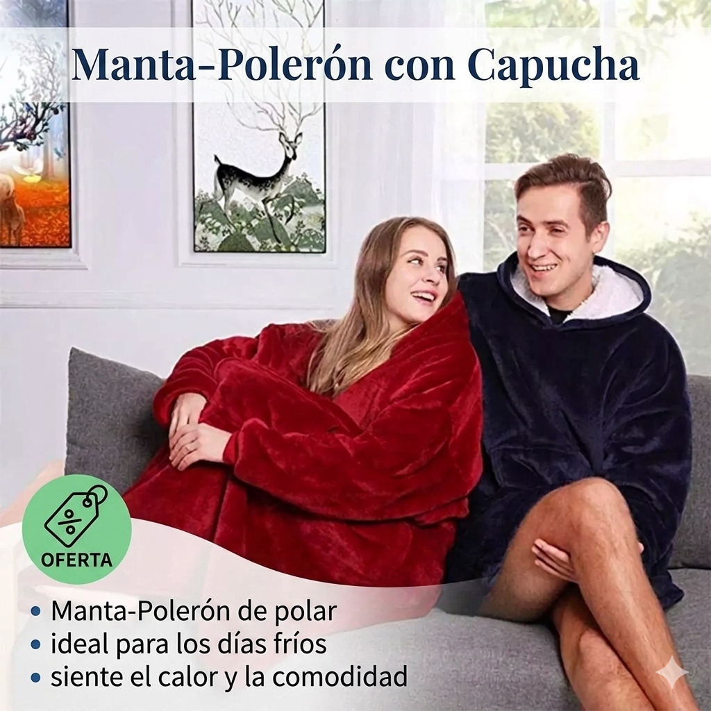 Manta-Polerón con Capucha.