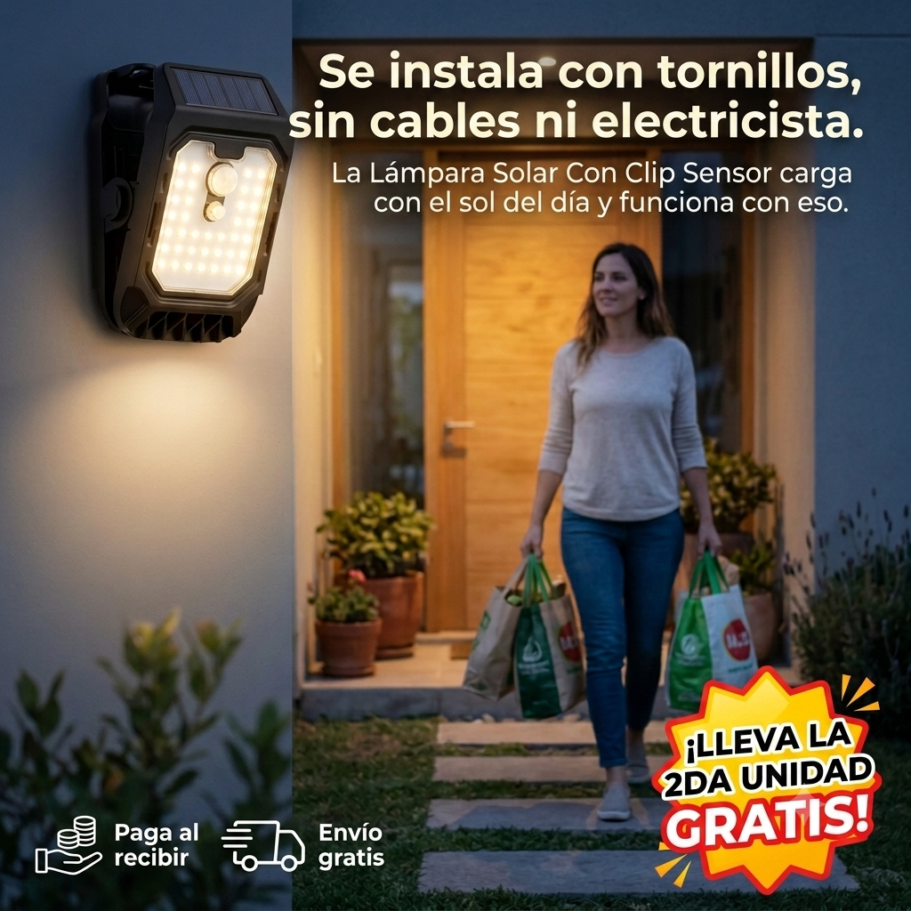 Lámpara solar con clip sensor