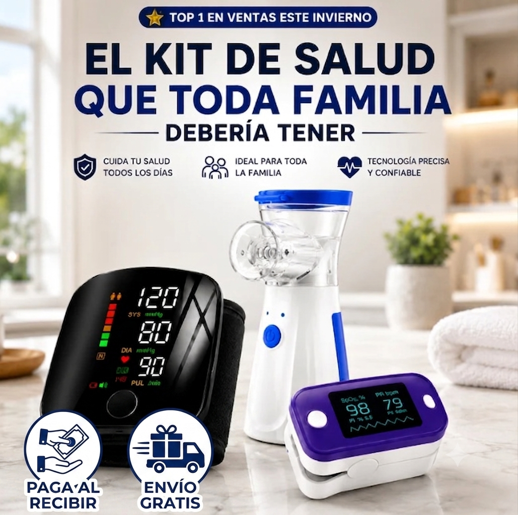Kit Tensiómetro + Nebulizador + Oxímetro