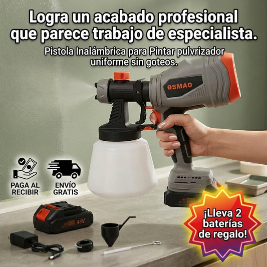 Pistola para Pintar Inalámbrica 48V con 2 Baterias de regalo