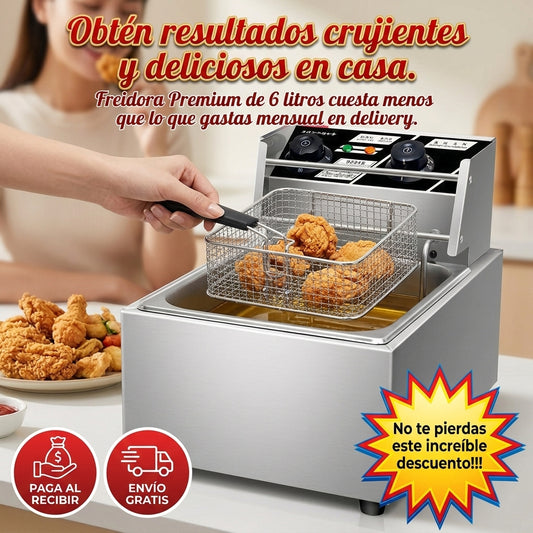 Freidora Premium de 6 litros profesional