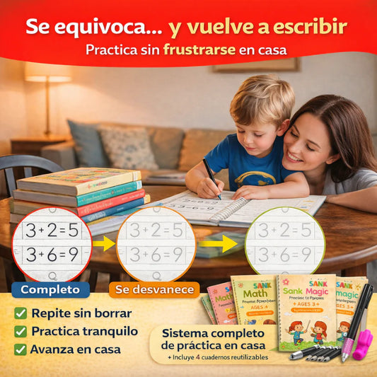 Set 4 Cuadernos Magic Caligrafia Montessori