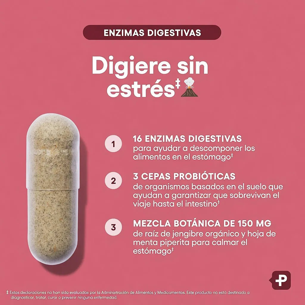 Digestive Enzymes - 60 Capsulas - Physician's Choice Enzimas Digestivas Prebióticos Probiótico.