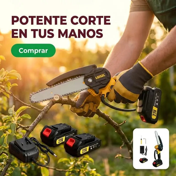 Kit Motosierra eléctrica inalámbrica | Sierra de Mano portátil con 2 baterías Recargables