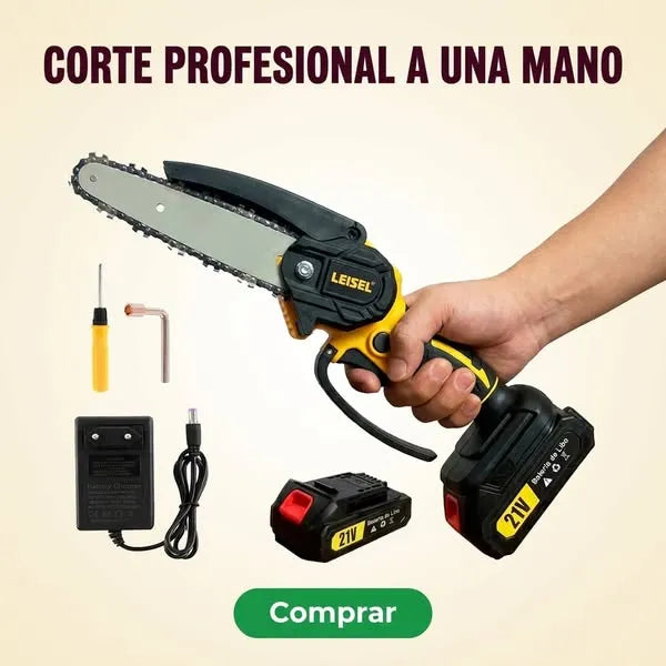 Kit Motosierra eléctrica inalámbrica | Sierra de Mano portátil con 2 baterías Recargables